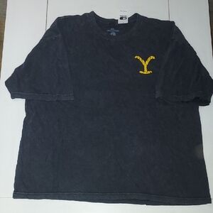 Men's Black T-Shirt with Yellow Logo. Yellowstone. NWT